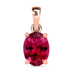 14K Rose Gold  AAA   Rubellite  Solitaire Pendant 2.50 ct,  Gold Wt. 2 Gms  2.500  Ct.