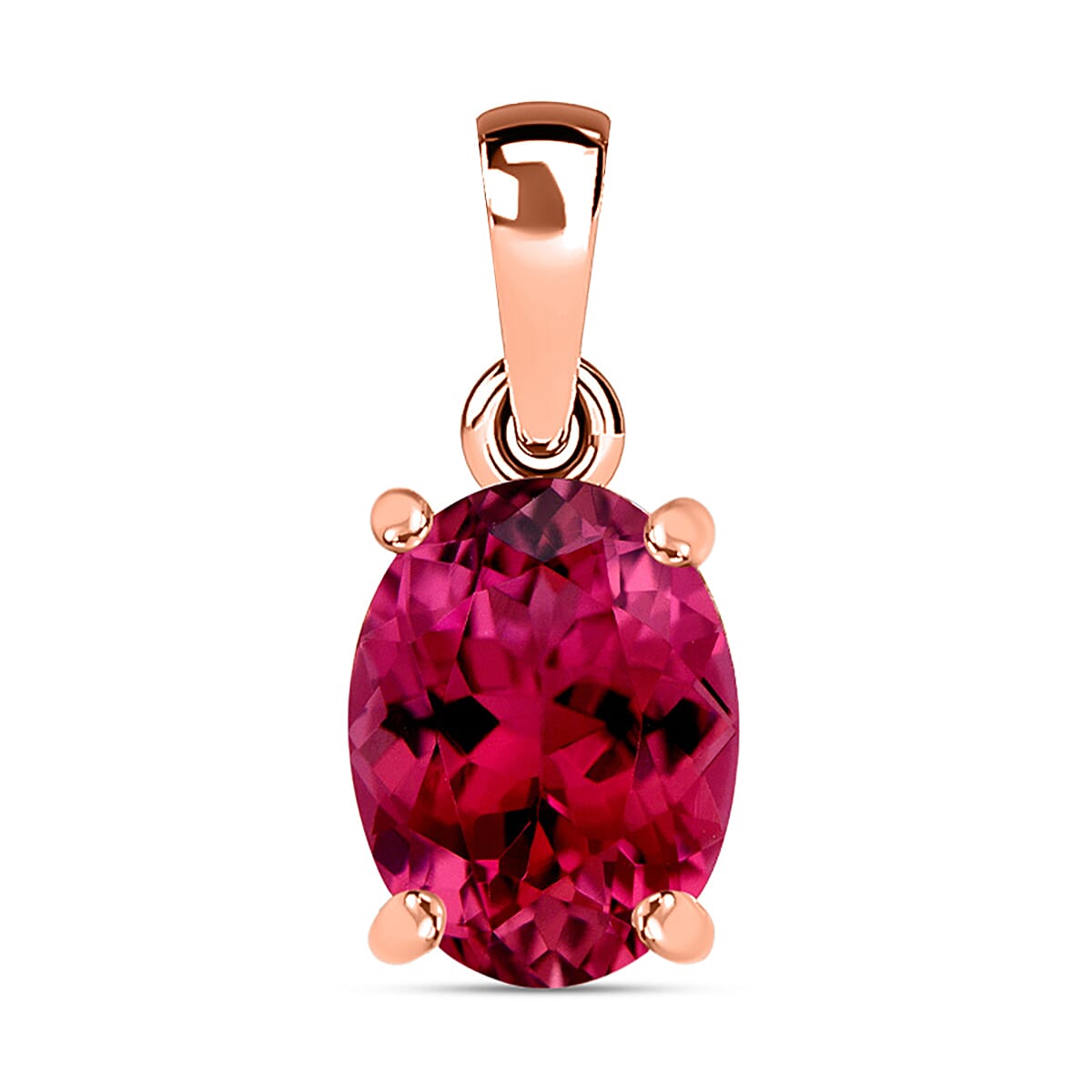 14K Rose Gold AAA Rubellite Solitaire Pendant in Gold Wt. 2 grams, 2.50 Ct 8000159 0