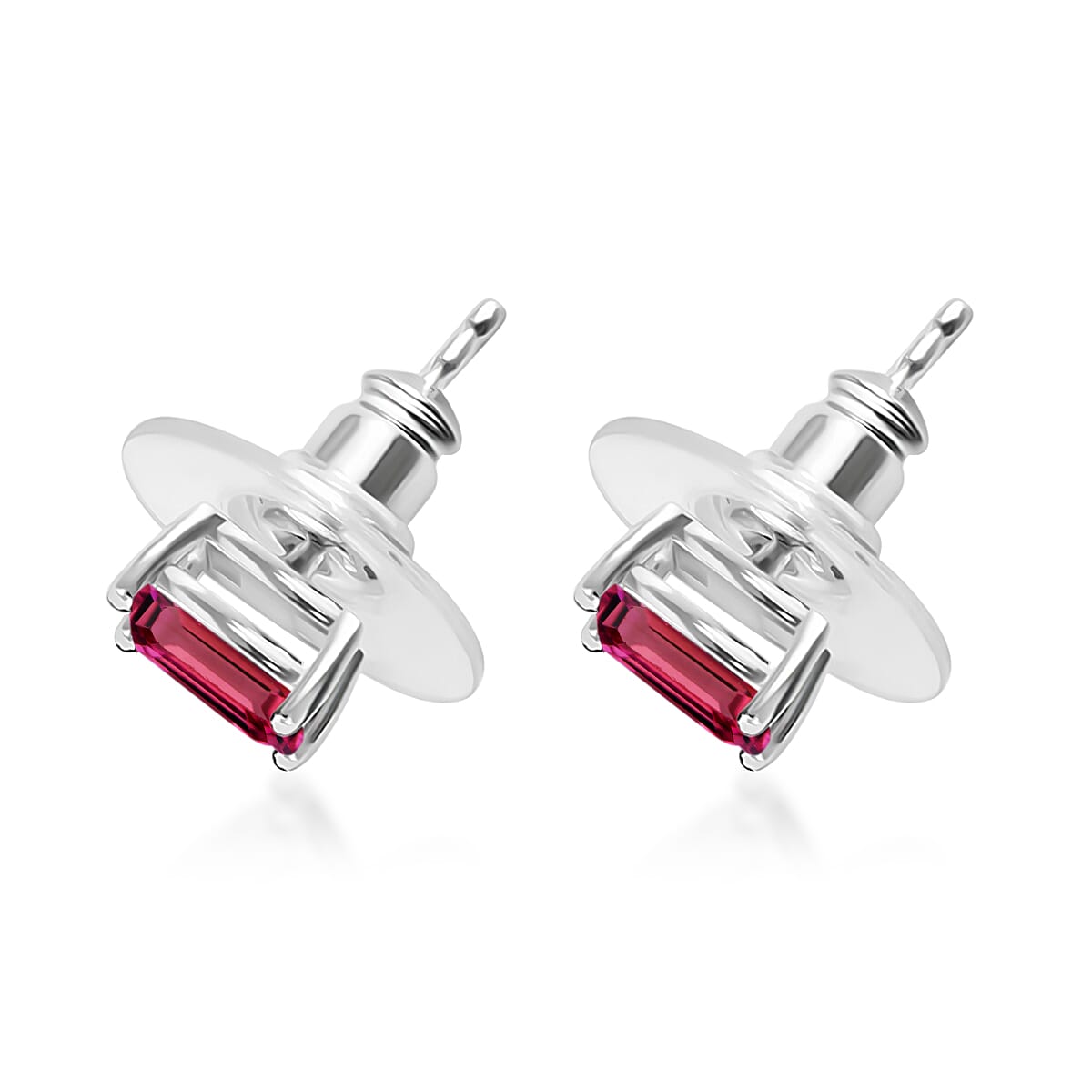 14K Rose Gold AAA Rubellite Solitaire Stud Push Post Earring in Gold Wt. 1.5 grams, 1.220 Ct 8000569 2