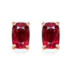 14K Rose Gold  AAA   Rubellite  Solitaire Stud Push Post Earring 1.26 ct,  Gold Wt. 1.5 Gms  1.260  Ct.