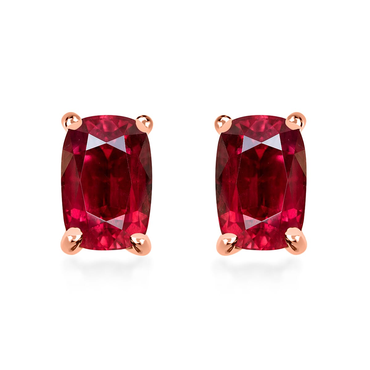 14K Rose Gold AAA Rubellite Solitaire Stud Push Post Earrings 1.26 ct. 8000549 0