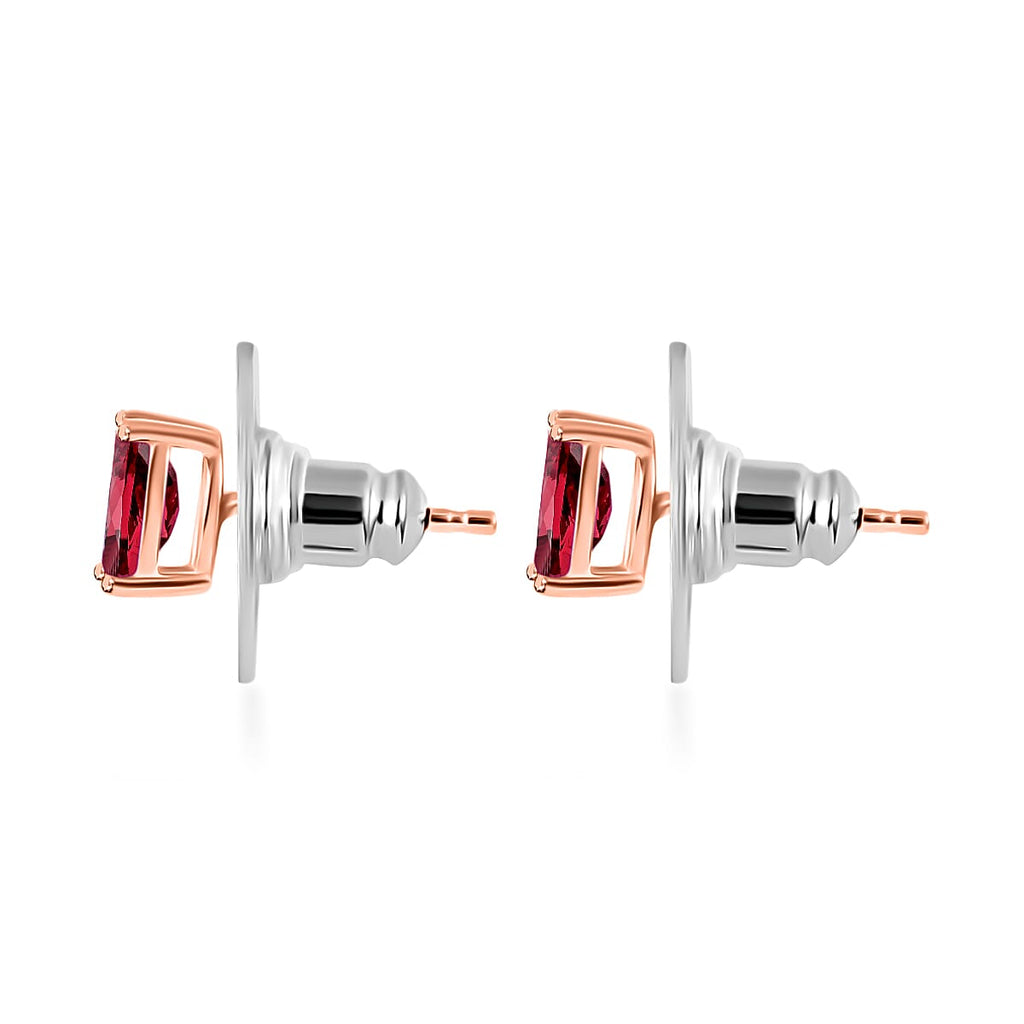 14K Rose Gold  AAA   Rubellite  Solitaire Stud Push Post Earring 1.26 ct,  Gold Wt. 1.5 Gms  1.260  Ct.
