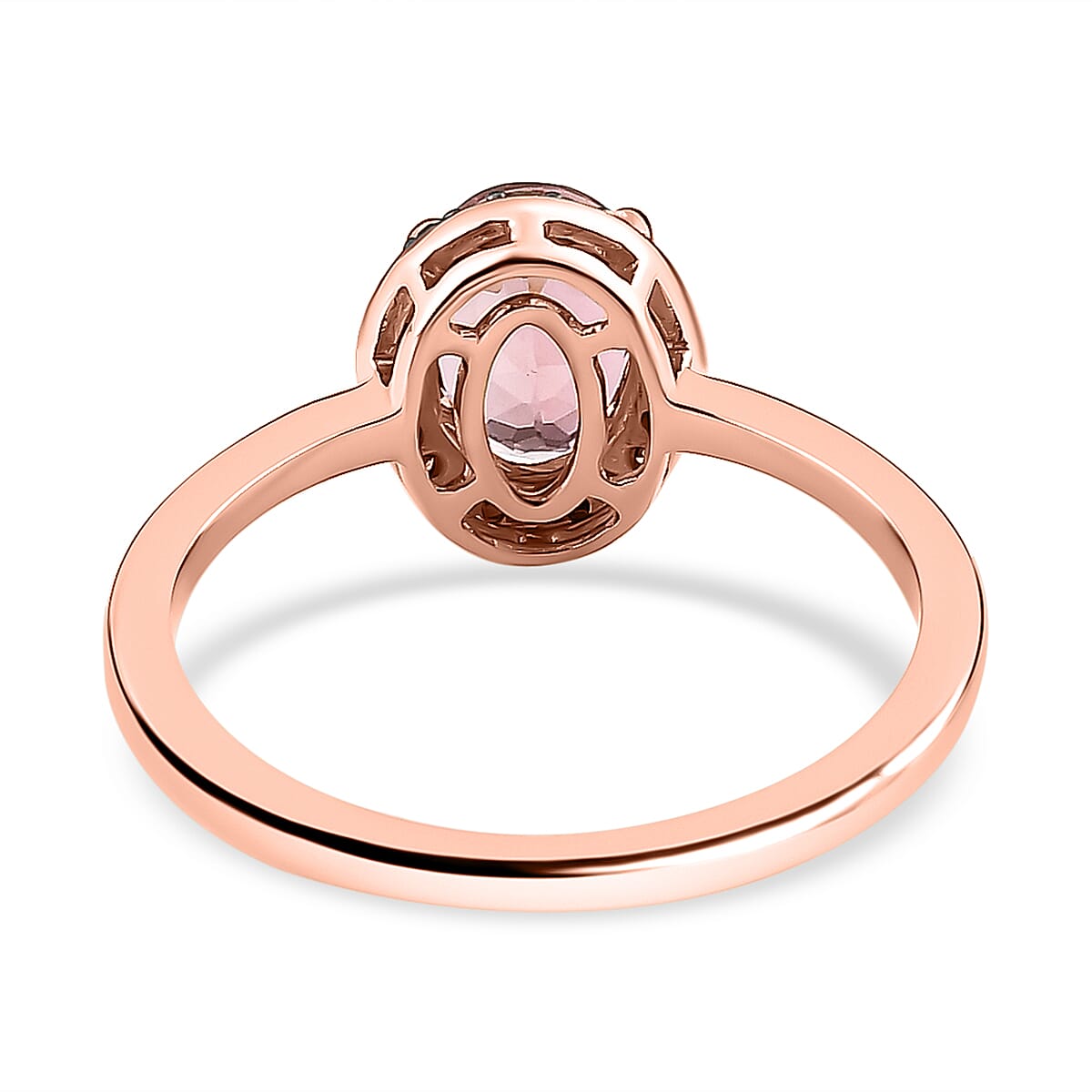 14K Rose Gold Blush Tourmaline &amp; Champagne Diamond Ring 1.10 Ct. 7549599 4