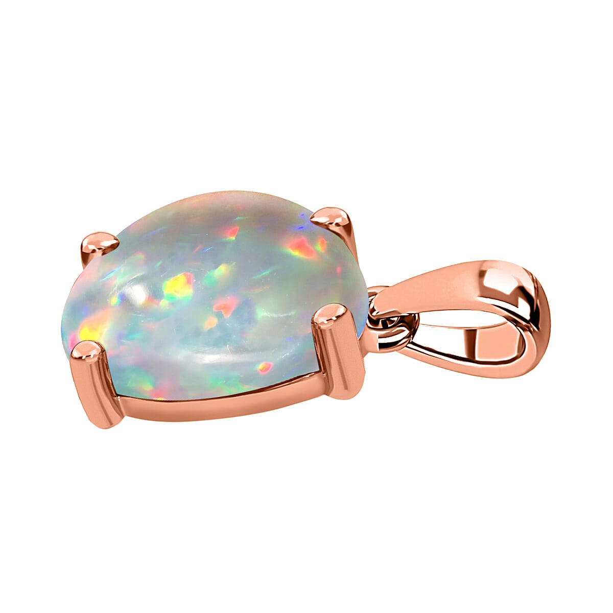 14K Rose Gold Ethiopian Opal Solitaire Pendant 2.40 ct. 8000349 2
