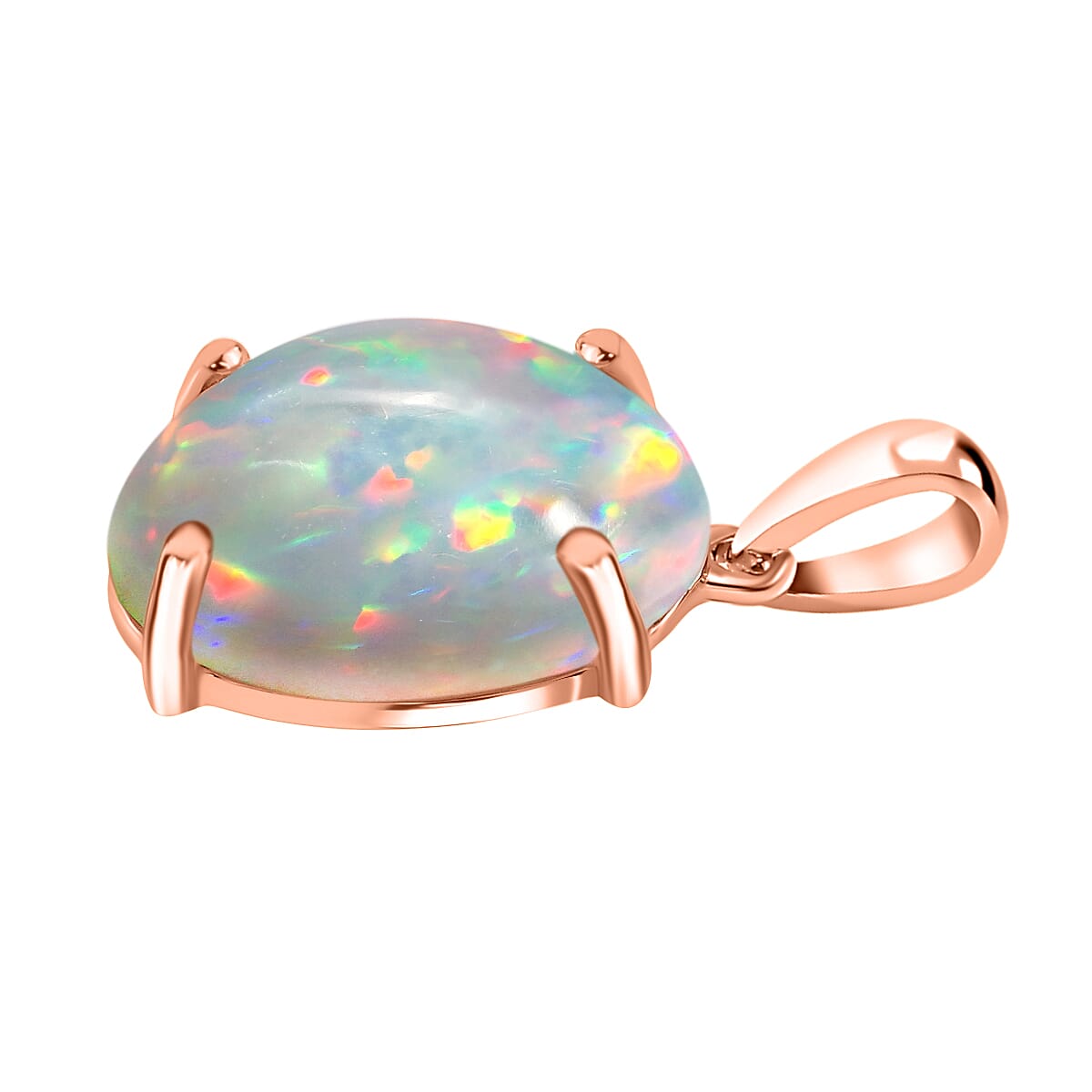 14K Rose Gold Ethiopian Opal Solitaire Pendant in Gold Wt. 2 grams, 5 Ct 8000359 2