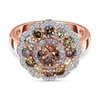 Red Carpet Collection- 14K Rose Gold Natural Multi (Champagne, Pink, Yellow, Green, White) Diamond Ring 2.00 Cts