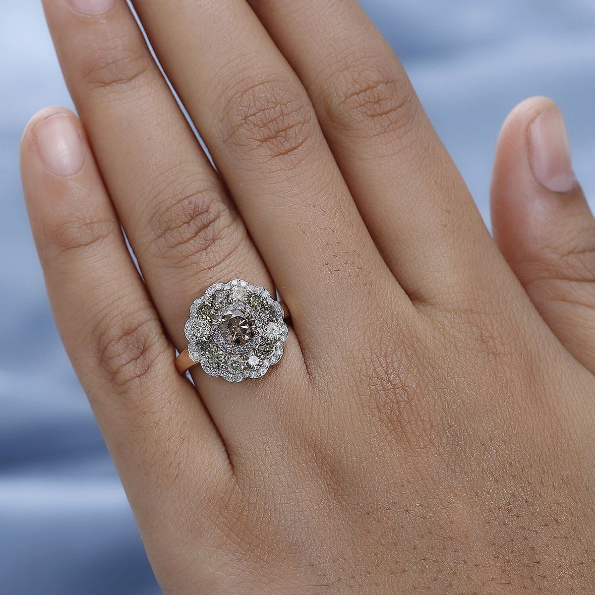 Red Carpet Collection- 14K Rose Gold Natural Multi (Champagne, Pink, Yellow, Green, White) Diamond Ring 2.00 Cts 7646093 2