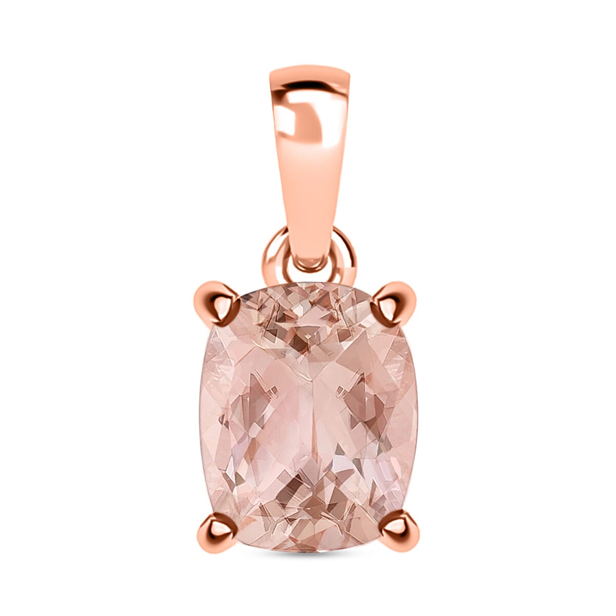 14K Rose Gold Morganite Solitaire Pendant 2.84 ct. 8000122 0