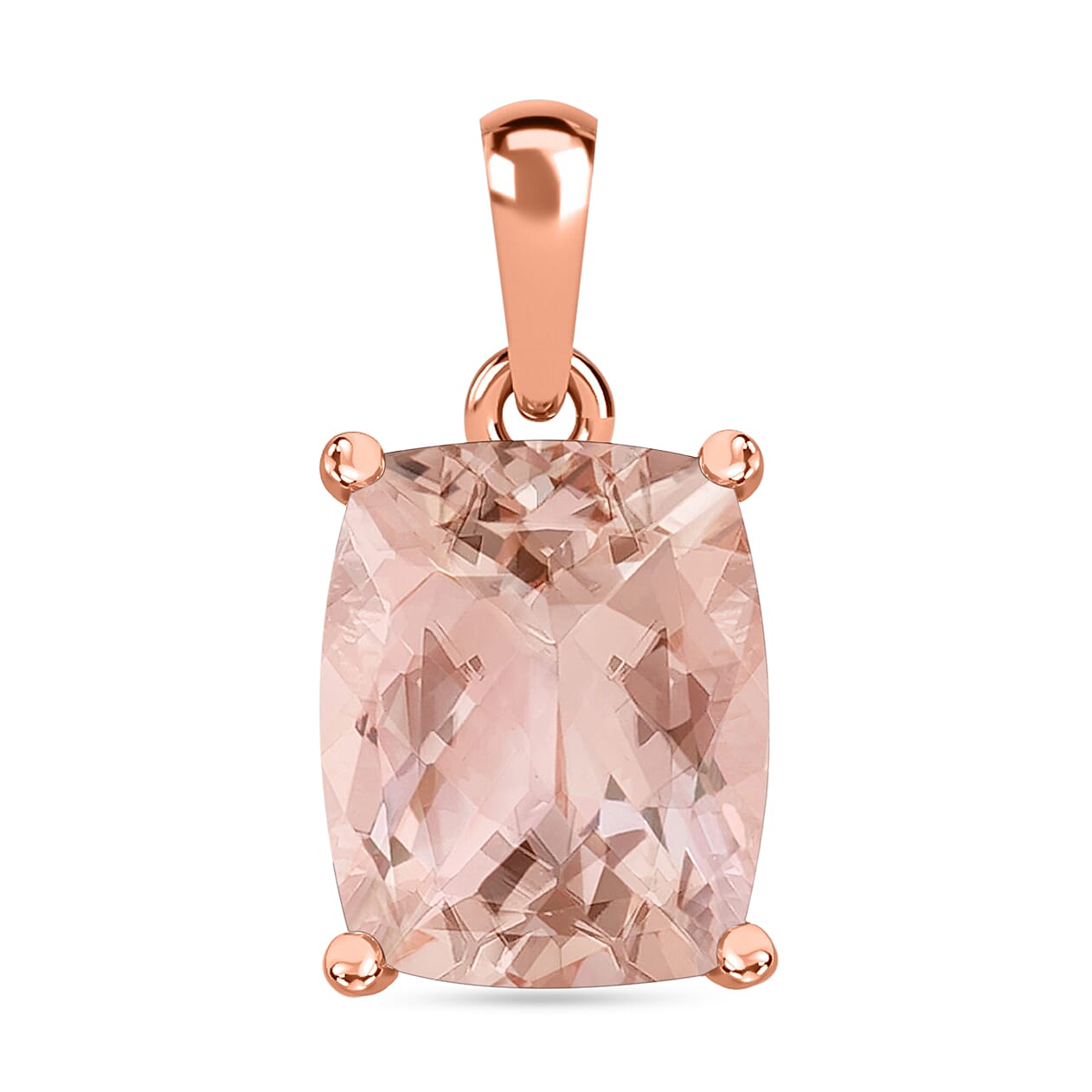 14K Rose Gold Morganite Solitaire Pendant 4.95 ct. 8000128 0
