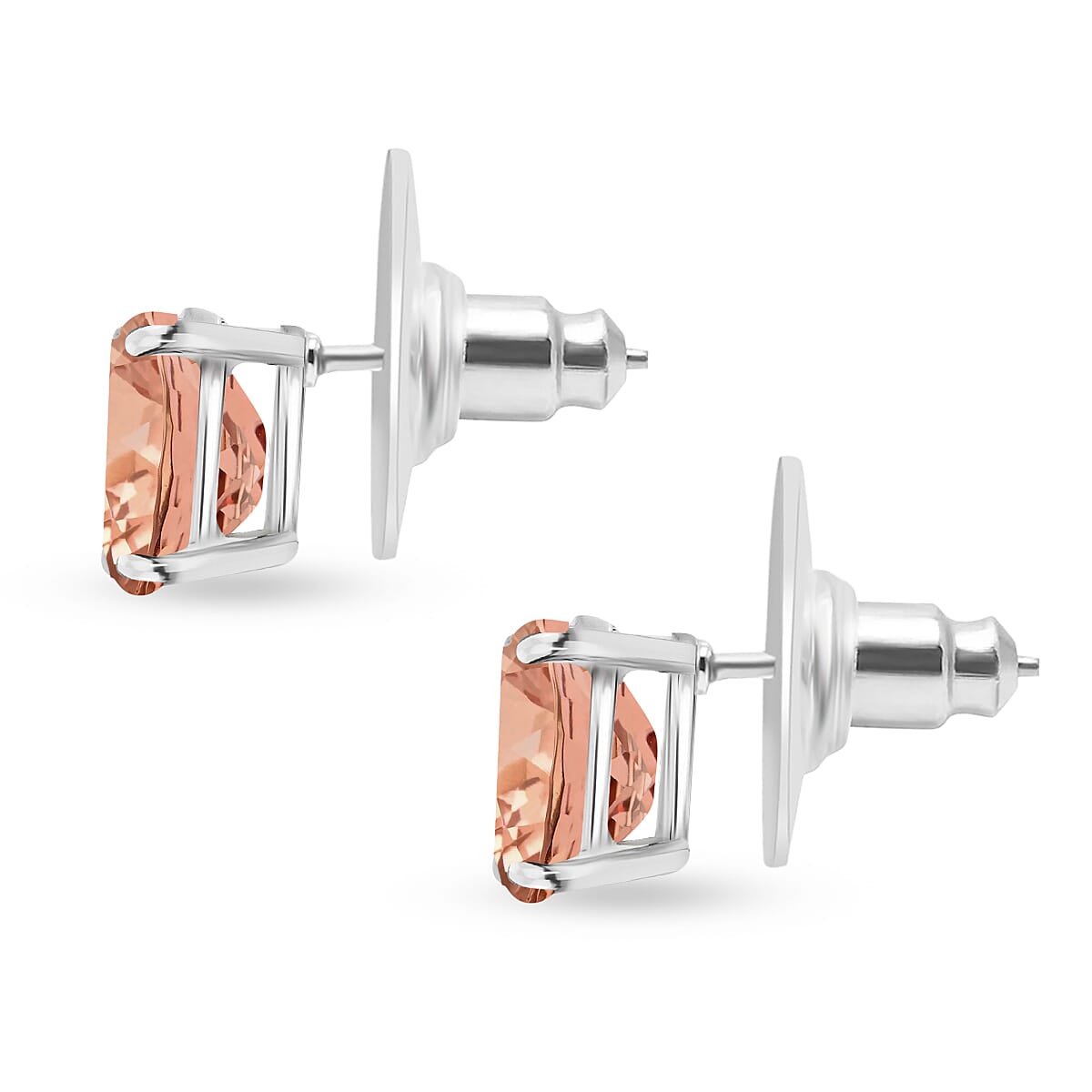 14K Rose Gold Morganite Solitaire Stud Push Post Earring in Gold Wt. 2.5 grams, 2.60 Ct 8000484 2