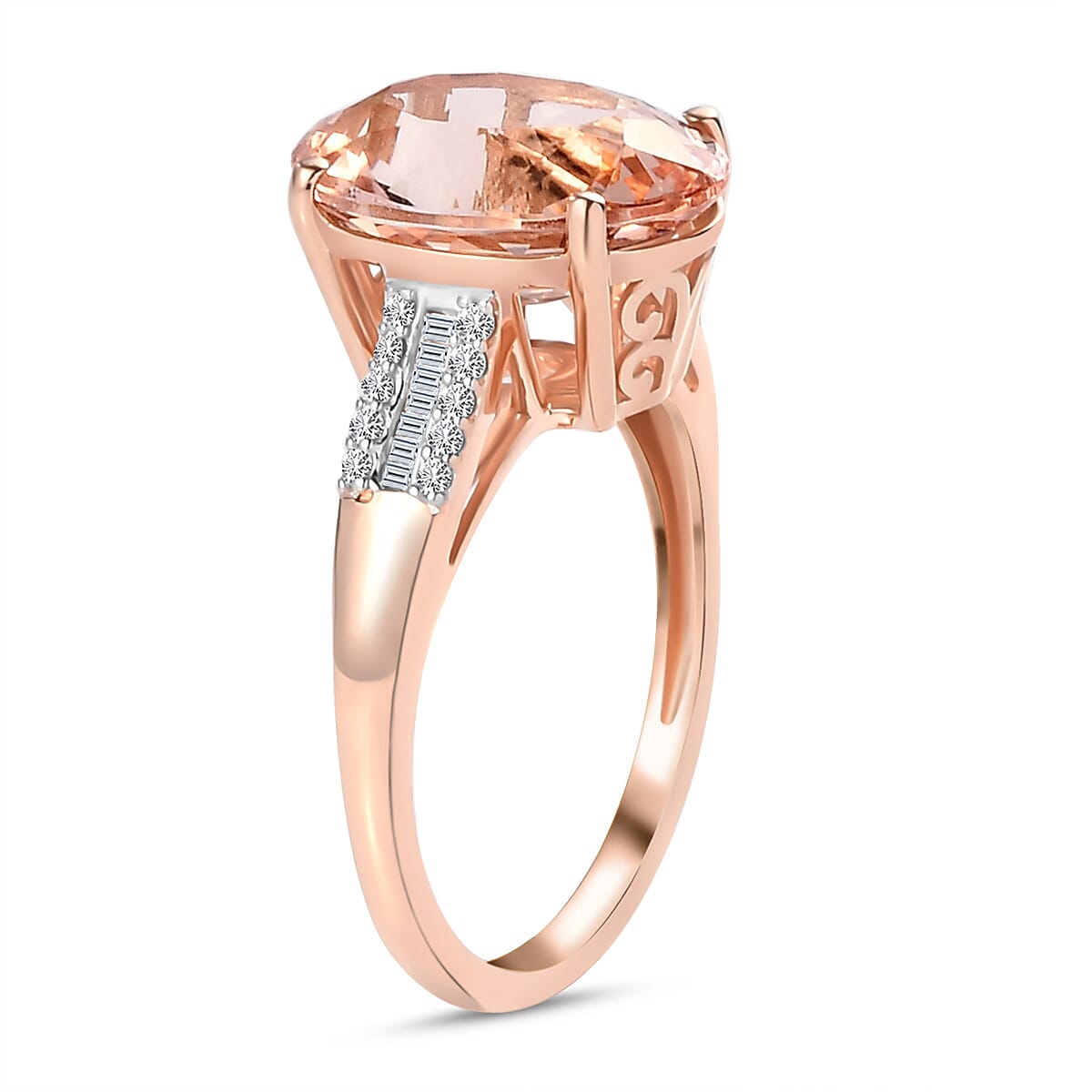 14K Rose Gold Morganite and Diamond Ring 5.54 Ct 7530096 4