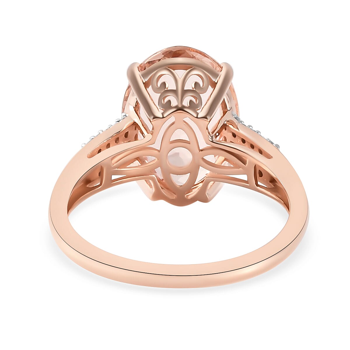 14K Rose Gold Morganite and Diamond Ring 5.54 Ct 7530096 5