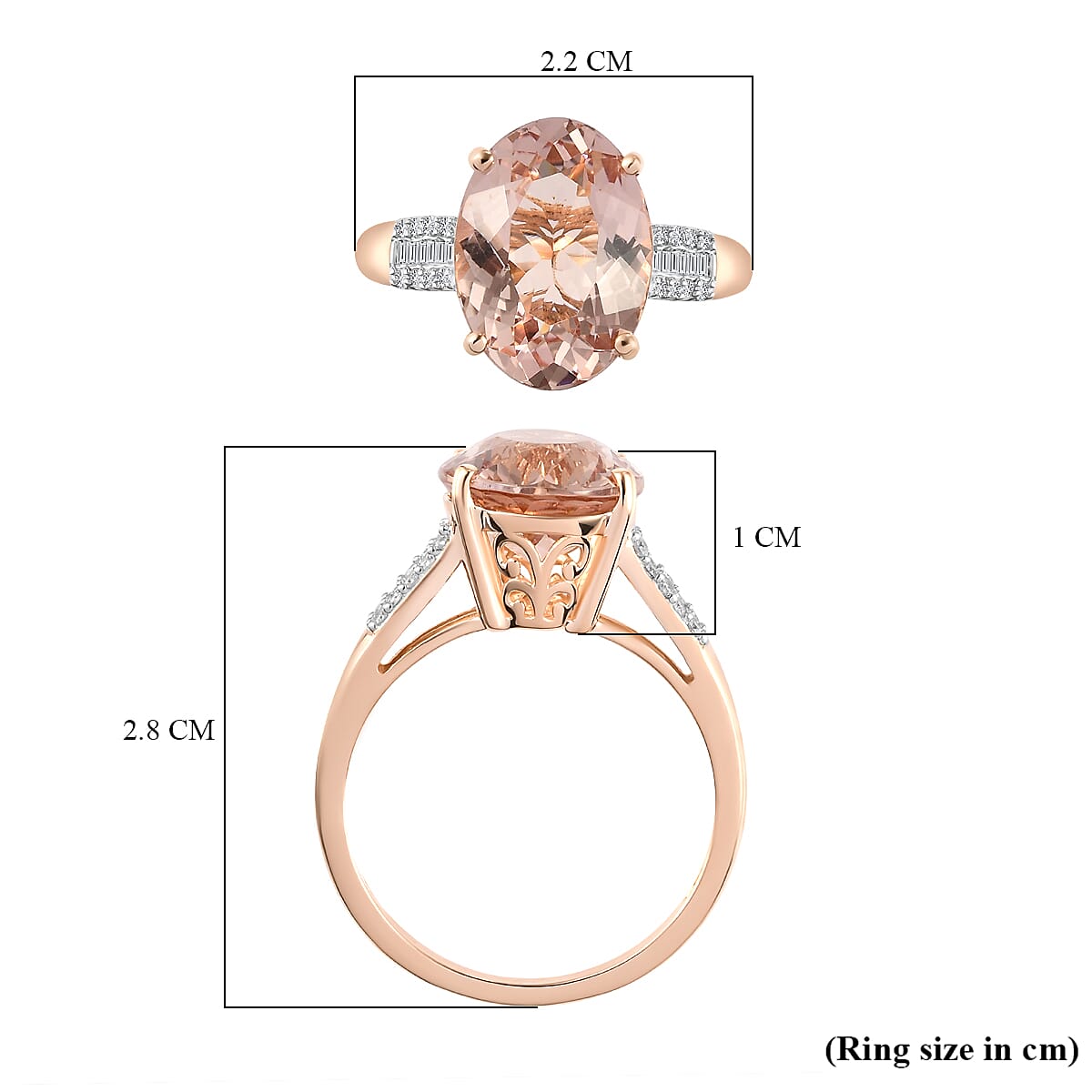 14K Rose Gold Morganite and Diamond Ring 5.54 Ct 7530096 6