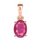 14K Rose Gold   Mozambique Ruby  Solitaire Pendant 1.60 ct,  Gold Wt. 2 Gms  1.600  Ct.
