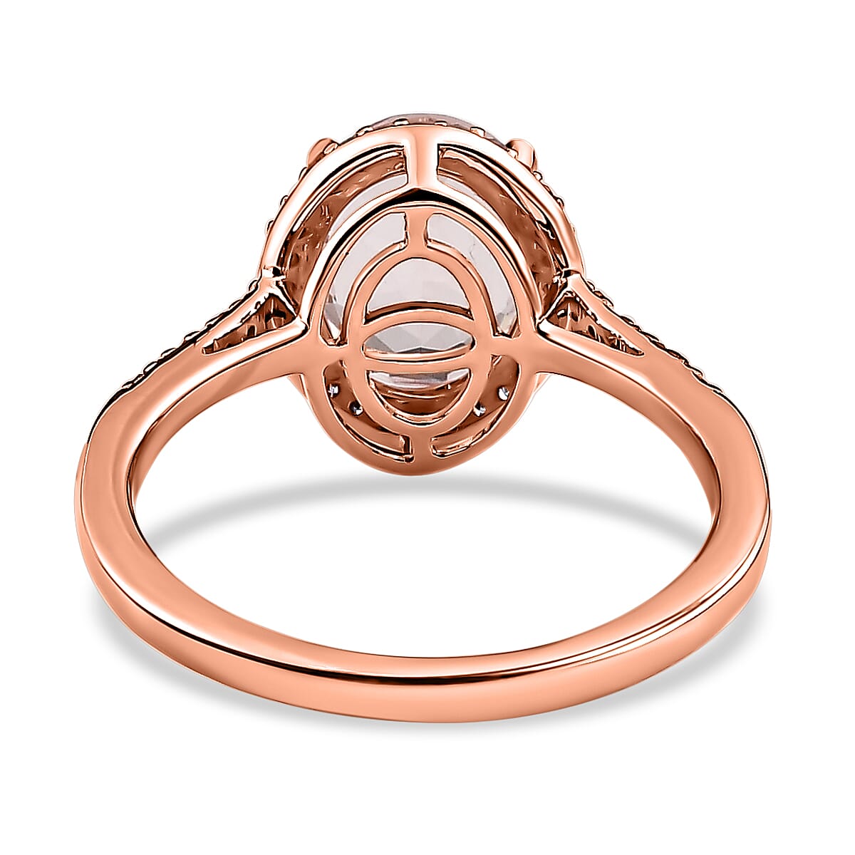 Pink Morganite and Pink Diamond Halo Ring in 14K Rose Gold 7519887 4