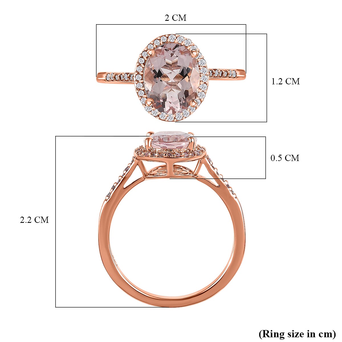Pink Morganite and Pink Diamond Halo Ring in 14K Rose Gold 7519887 5
