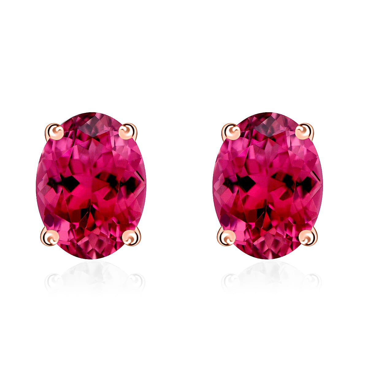 14K Rose Gold Rubellite Solitaire Stud Push Post Earrings 1.66 ct. 8000539 0