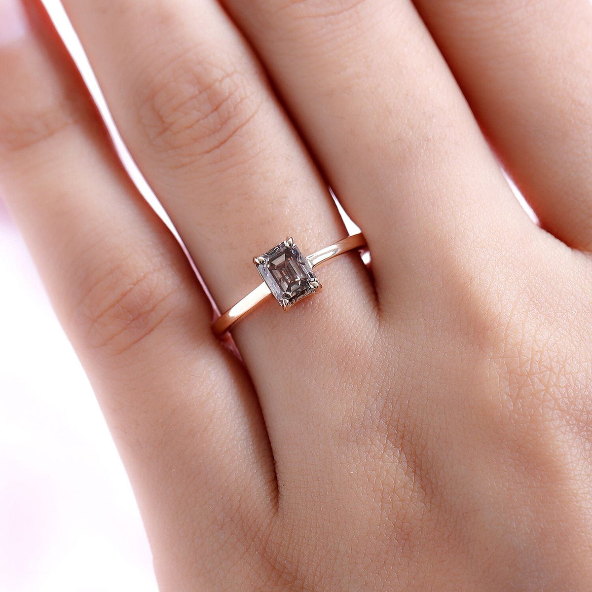 14K Rose Gold SGL Certified Champagne Diamond (I1) Solitaire Engagement Ring 1.00 Ct. 7078996 6