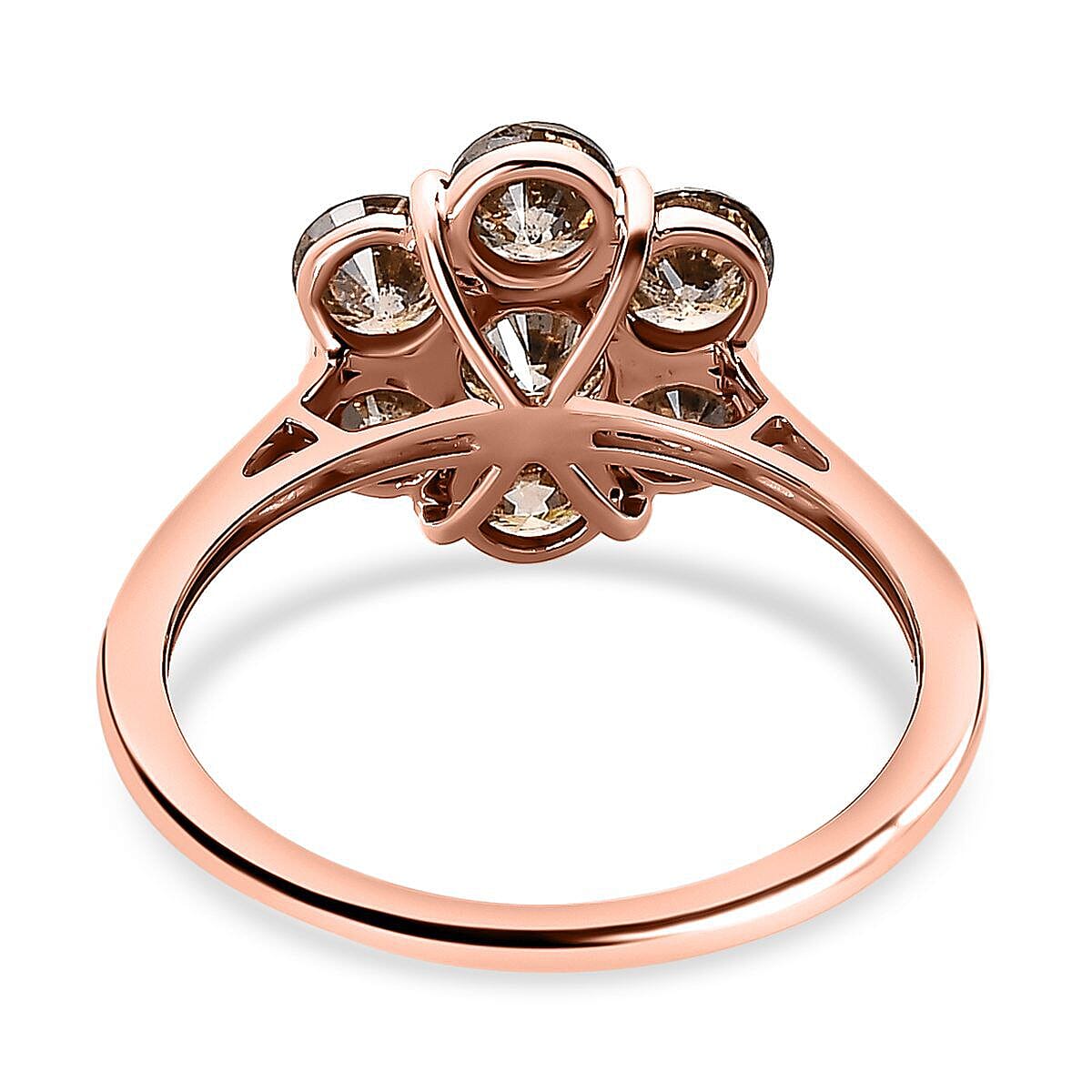14K Rose Gold SGL Certified Natural Champagne Diamond Floral Ring 2.00 Ct. 7480681 5