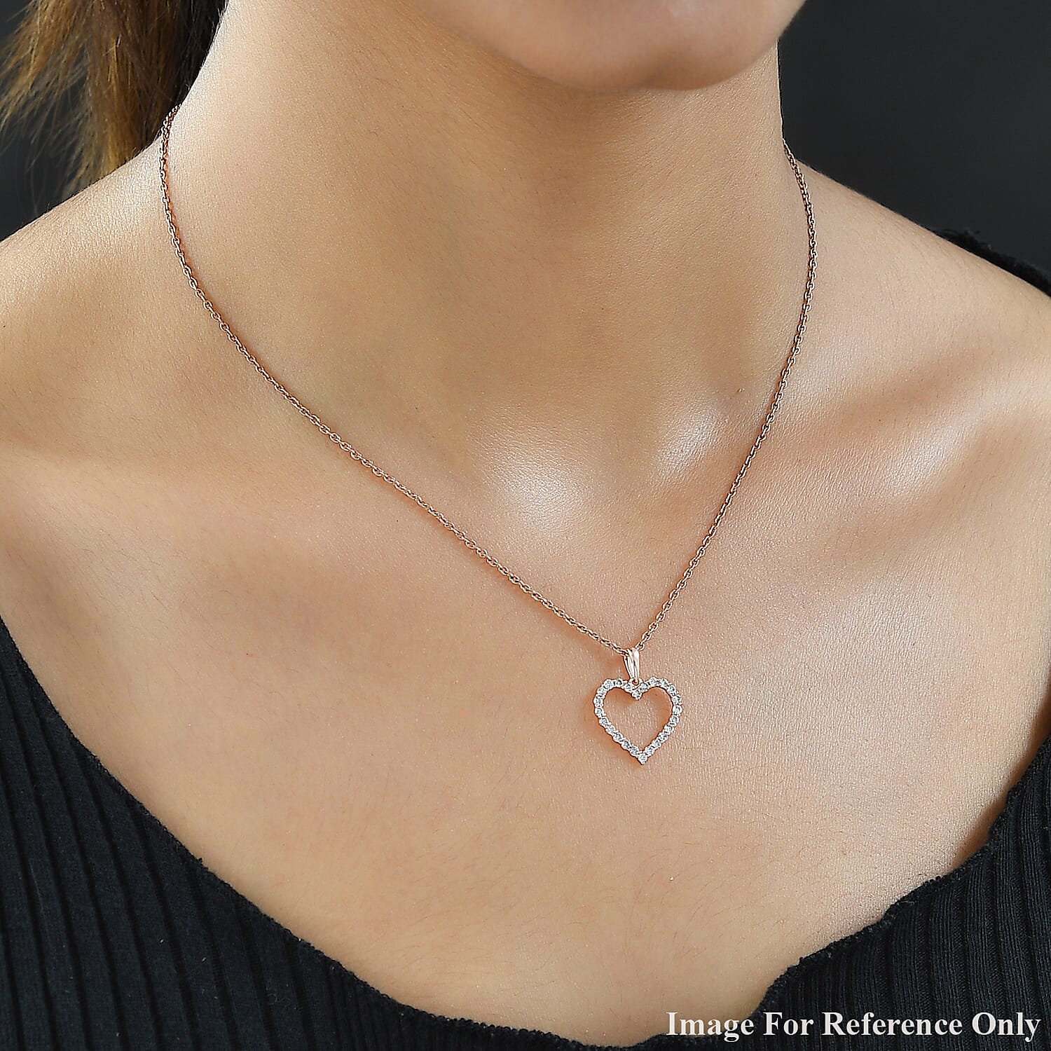 14K Rose Gold SGL Certified Pink Diamond I3 Open Heart Pendant 0.50 Ct 7201407 2