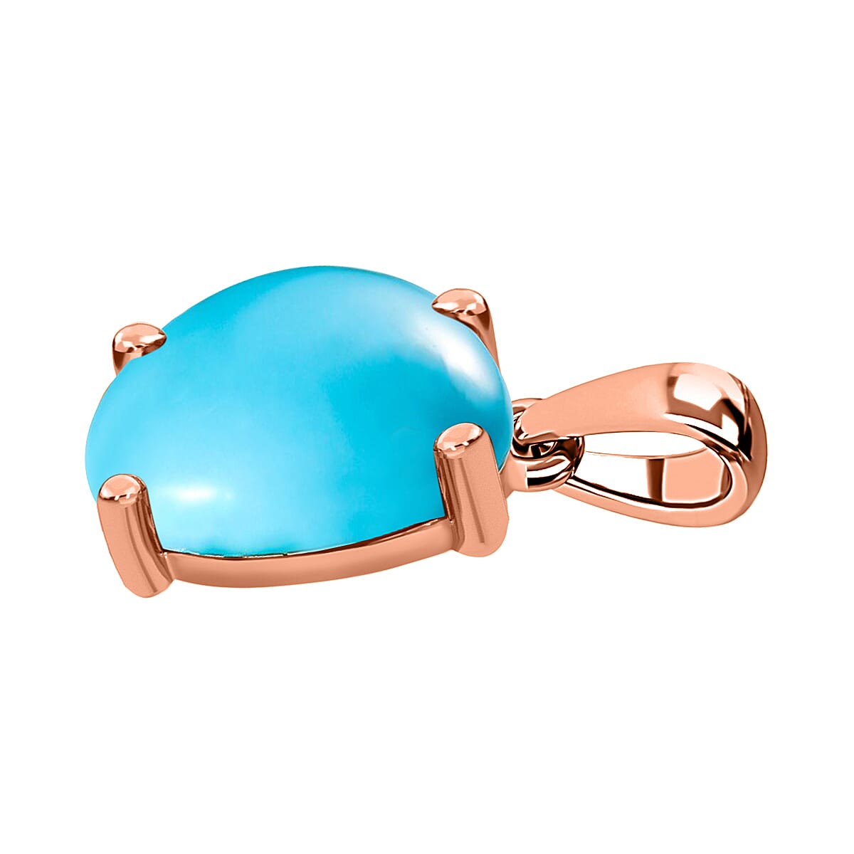 14K Rose Gold Sleeping Beauty Turquoise Solitaire Pendant in Gold Wt. 2 grams, 4.50 Ct 8000319 2