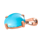 14K Rose Gold   Sleeping Beauty Turquoise  Solitaire Pendant 4.50 ct,  Gold Wt. 2 Gms  4.500  Ct.