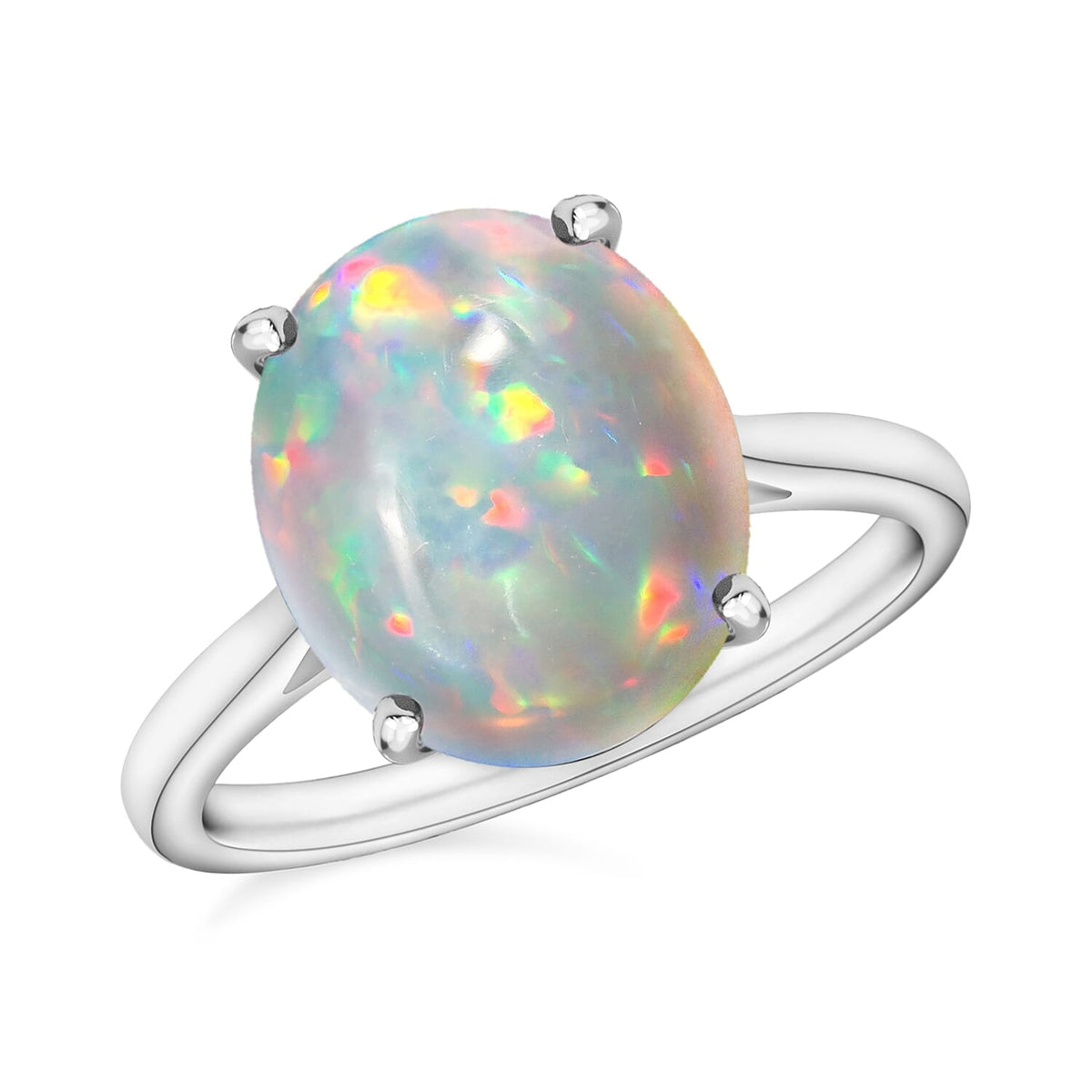 14K White Gold AA Ethiopian Opal Solitaire Ring in Gold Wt. 4 grams, 1.80 Ct 8004117 0