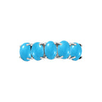 14K W Gold  AA   Sleeping Beauty Turquoise  5 Stone Ring 2.75 ct,  Gold Wt. 4 Gms  2.750  Ct.