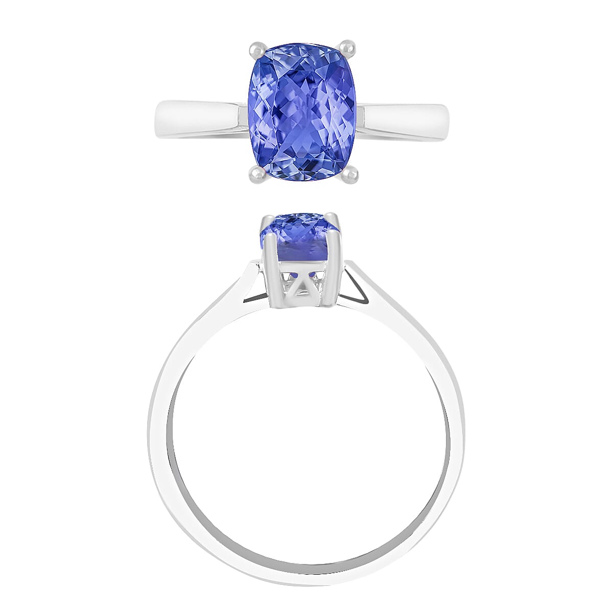 14K White Gold AA Tanzanite Solitaire Ring 1.40 ct. 7719595 3