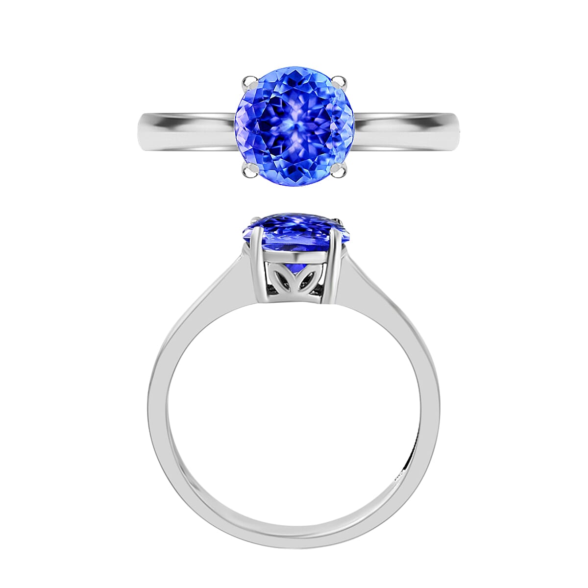 14K White Gold AA Tanzanite Solitaire Ring 1.45 ct. 7718166 3