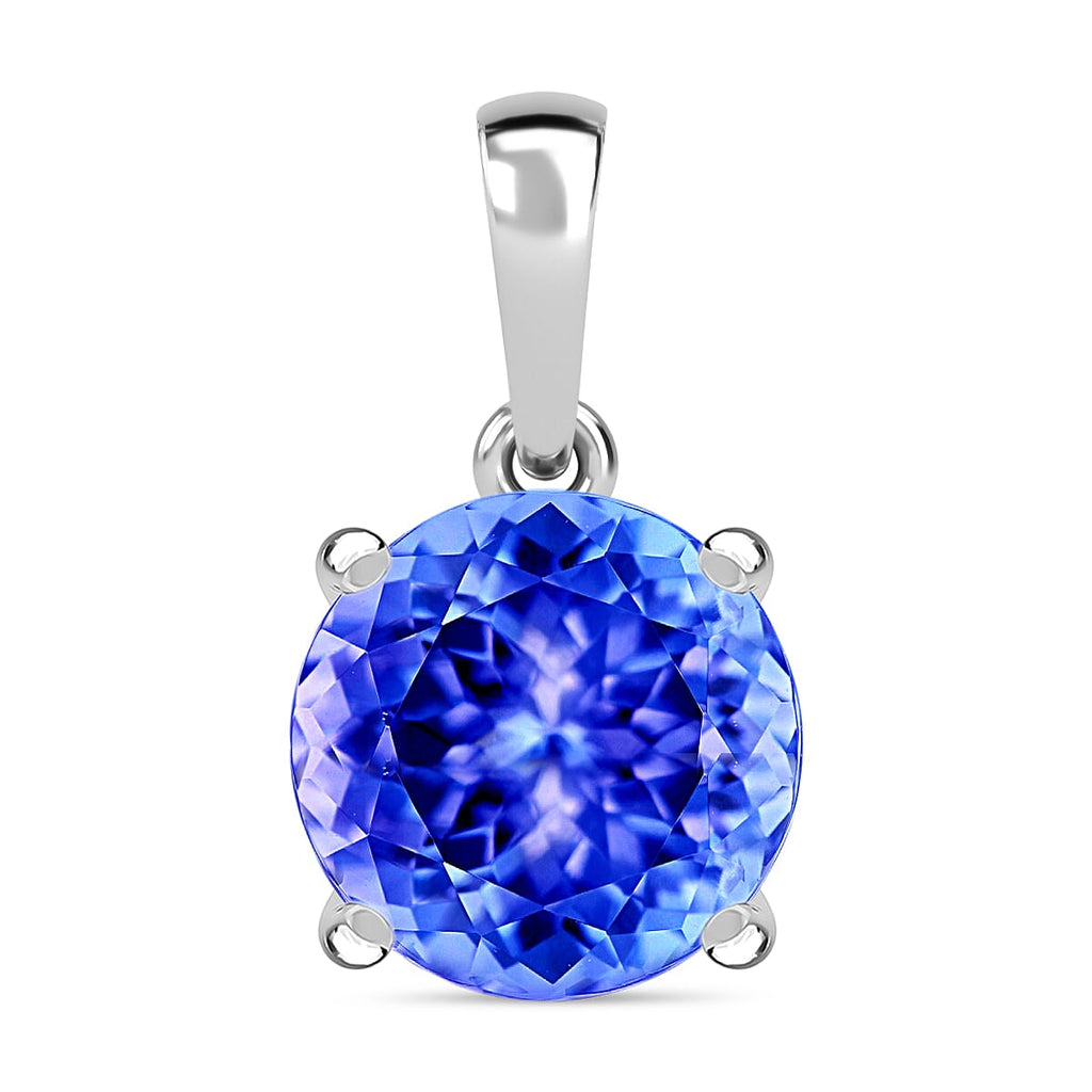 14K W Gold  AA   Tanzanite  Solitaire Pendant 3.90 ct,  Gold Wt. 2.1 Gms  3.900  Ct.