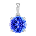 14K W Gold  AA   Tanzanite  Solitaire Pendant 3.90 ct,  Gold Wt. 2.1 Gms  3.900  Ct.