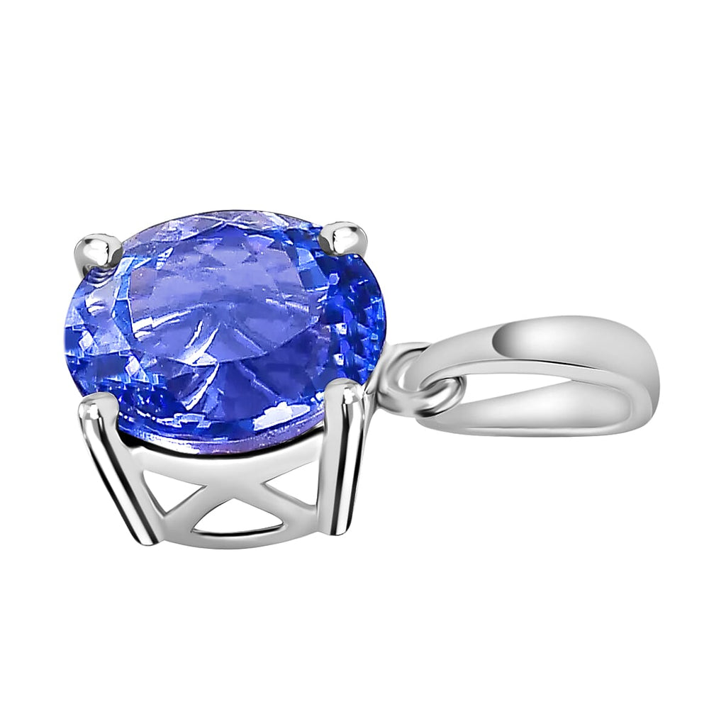14K W Gold  AA   Tanzanite  Solitaire Pendant 3.90 ct,  Gold Wt. 2.1 Gms  3.900  Ct.