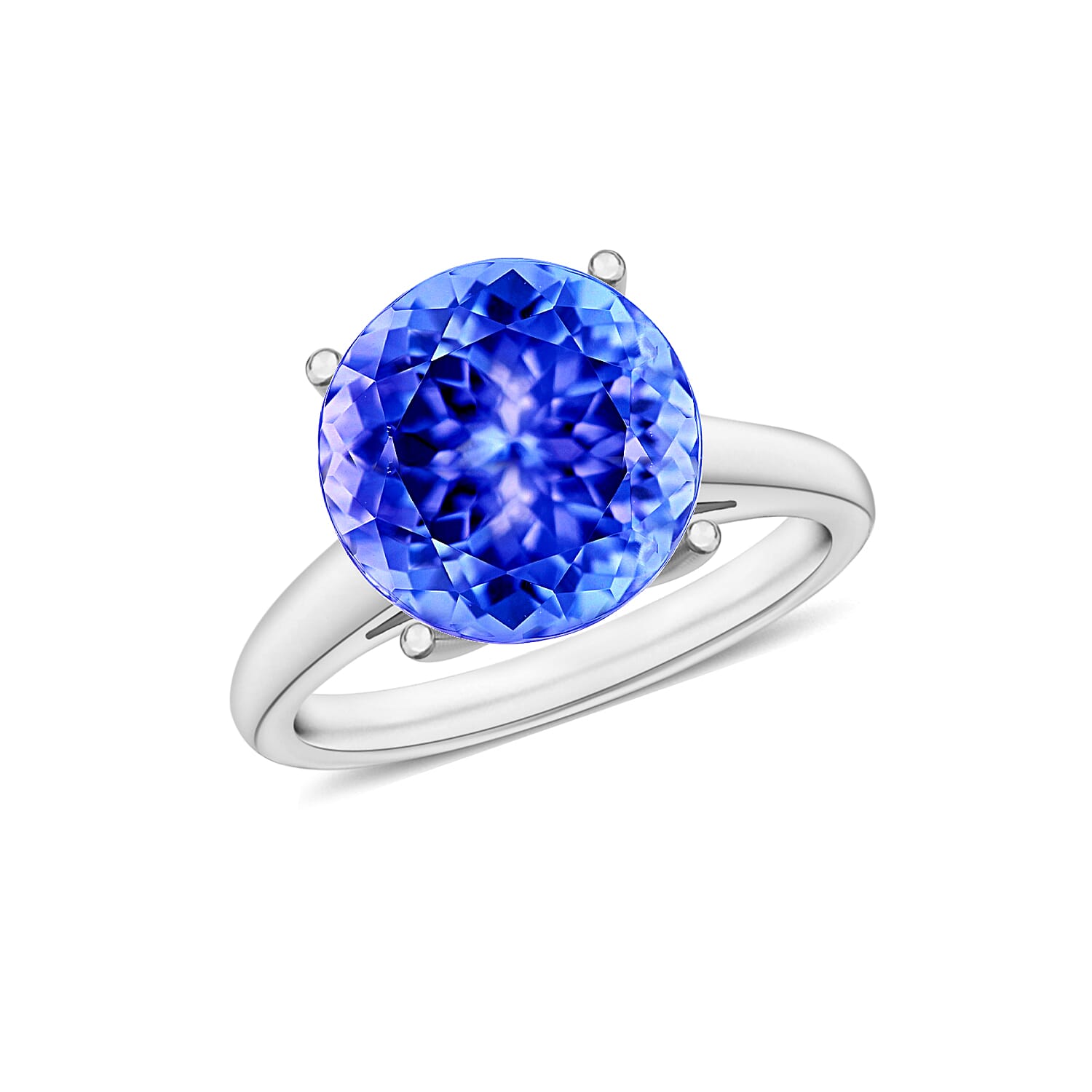 14K White Gold AA Tanzanite Solitaire Ring, 3.70 Ct 8009866 0