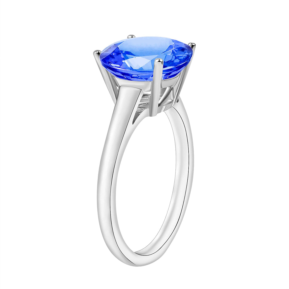 14K White Gold AA Tanzanite Solitaire Ring, 3.70 Ct 8009866 2