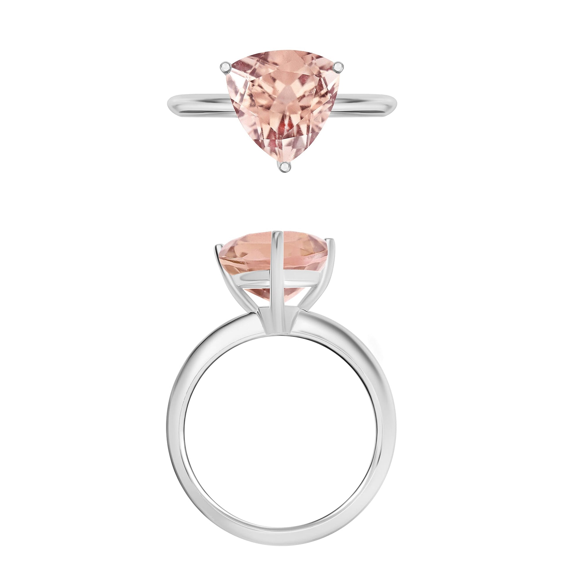 14K White Gold AAA Morganite Ring in Gold Wt. 4 grams, 1.30 Ct 7719105 3