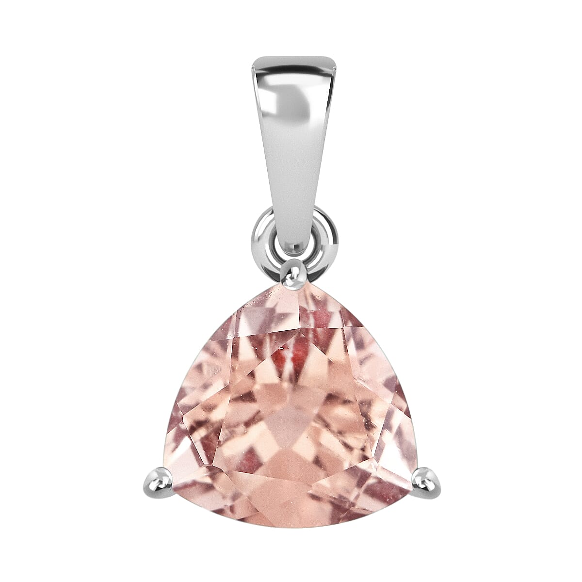 14K White Gold AAA Morganite  Solitaire Pendant 2.60 ct. 8000111 0