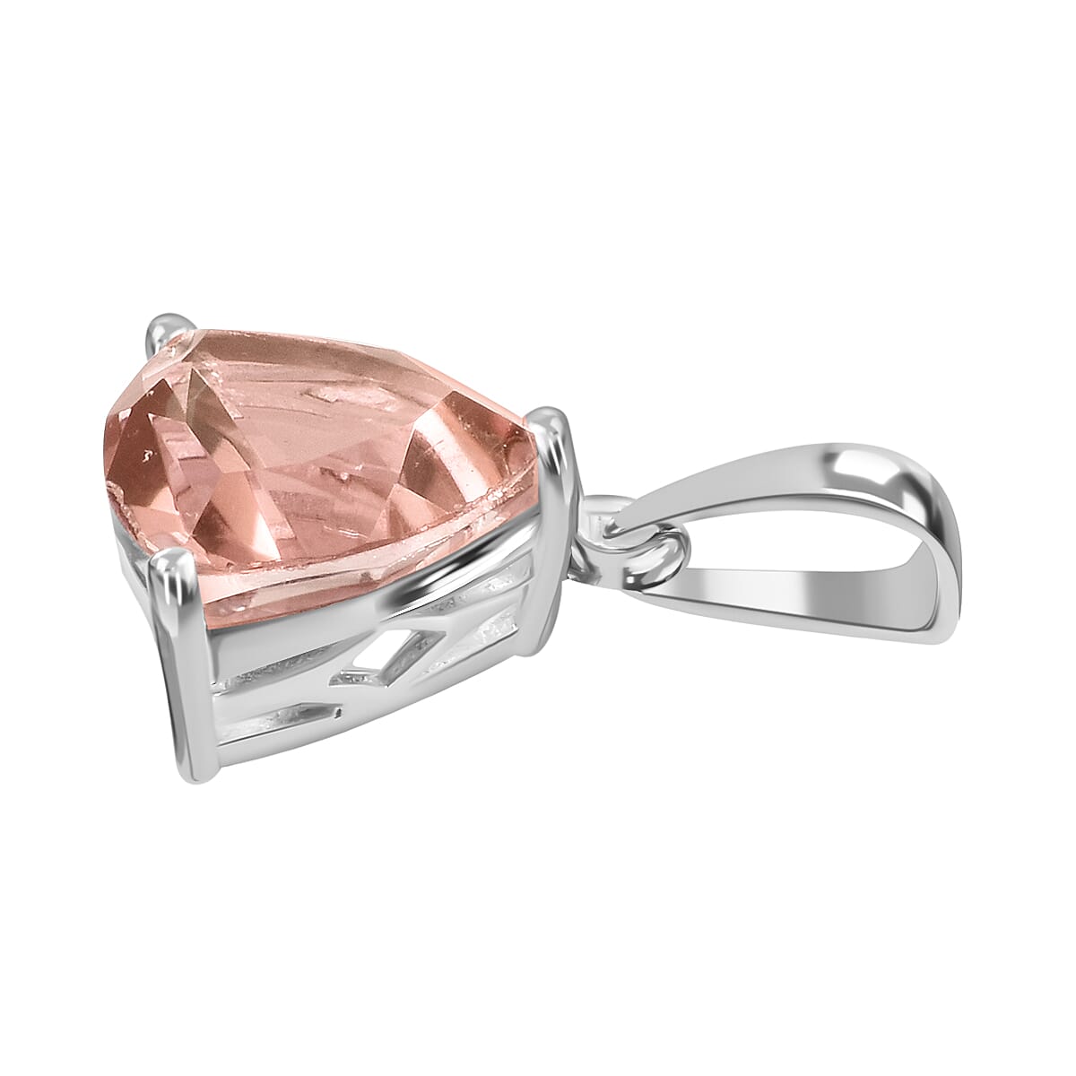14K White Gold AAA Morganite  Solitaire Pendant 2.60 ct. 8000111 2
