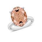 14K W Gold  AAA   Morganite  Solitaire Ring 4.40 ct,  Gold Wt. 4 Gms  4.400  Ct.