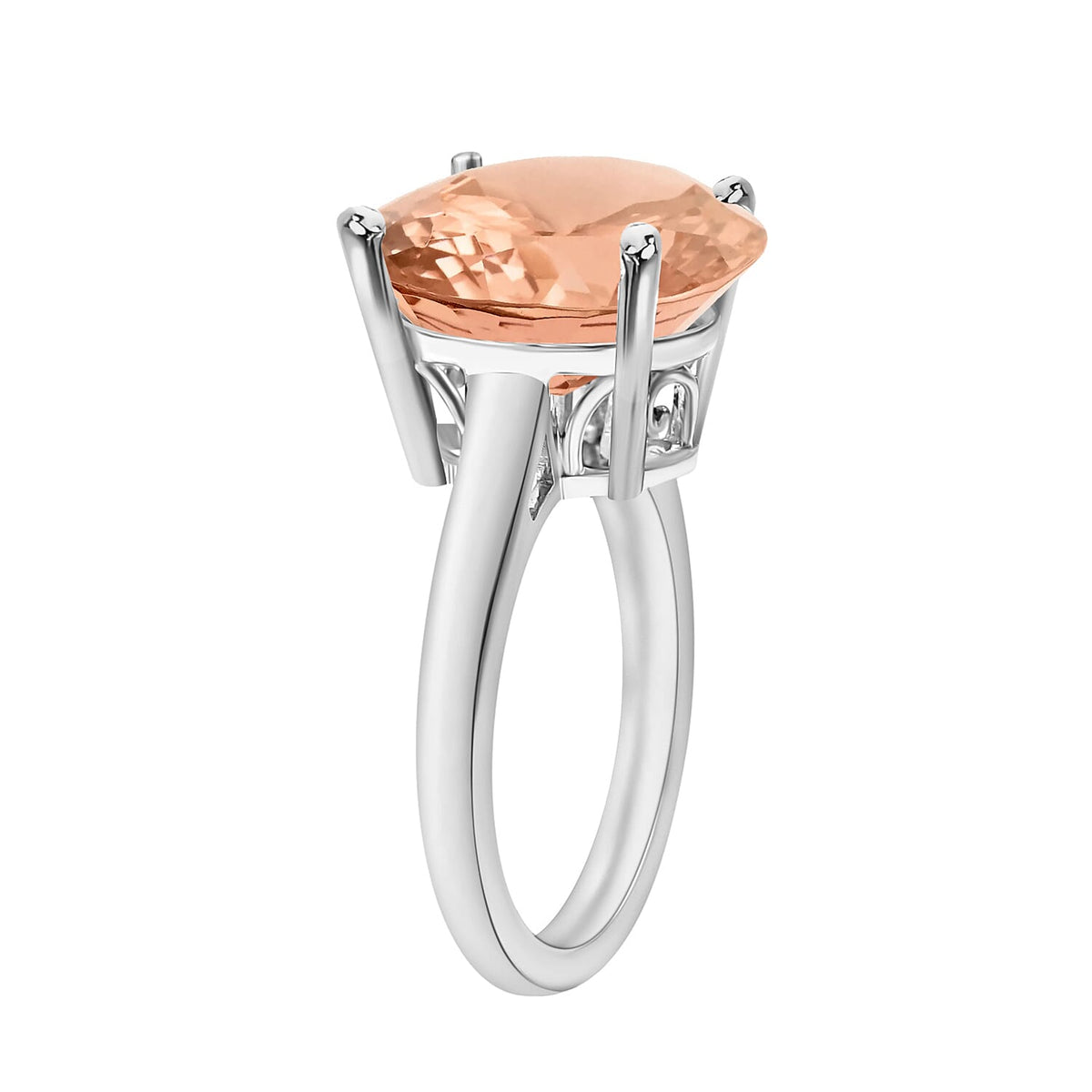 14K White Gold AAA Morganite Solitaire Ring in Gold Wt. 4 grams, 4.40 Ct 7718752 2