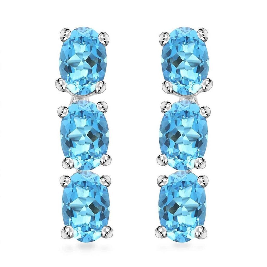 14K W Gold  AAA   Santamaria Aquamarine  Earring 2.40 ct,  Gold Wt. 2.09 Gms  2.400  Ct.