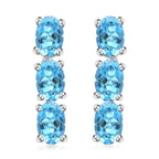 14K W Gold  AAA   Santamaria Aquamarine  Earring 2.40 ct,  Gold Wt. 2.09 Gms  2.400  Ct.