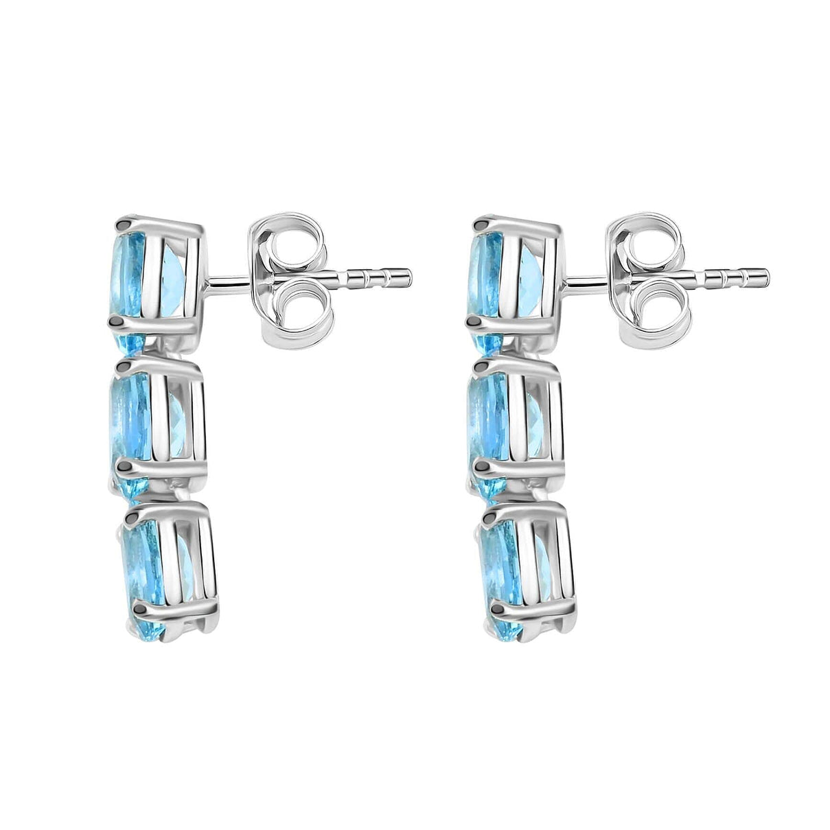 Certified &amp; Appraised LOXORO AAA Santamaria Aquamarine Trilogy Drop Earrings in 14K White Gold 2.4 Ct. 7808549 3