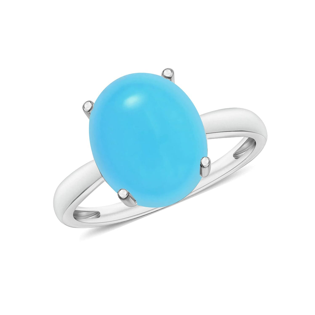 14K W Gold  AAA   Sleeping Beauty Turquoise  Solitaire Ring 4.50 ct,  Gold Wt. 5.5 Gms  4.500  Ct.
