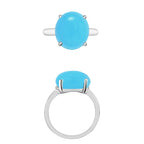 14K W Gold  AAA   Sleeping Beauty Turquoise  Solitaire Ring 4.50 ct,  Gold Wt. 5.5 Gms  4.500  Ct.
