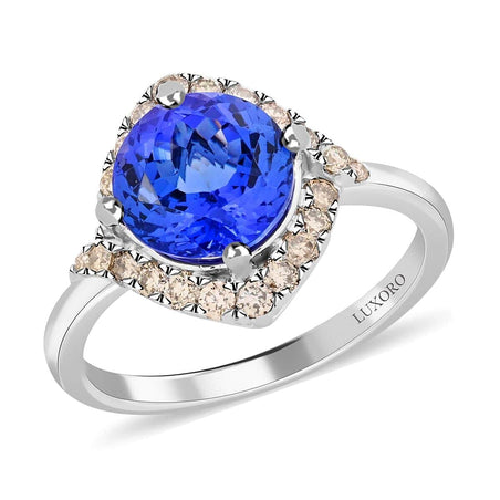 Certified and Appraised 14K White Gold 3.25 Ct AAA Tanzanite and Diamond I2 Ring 7594553 1