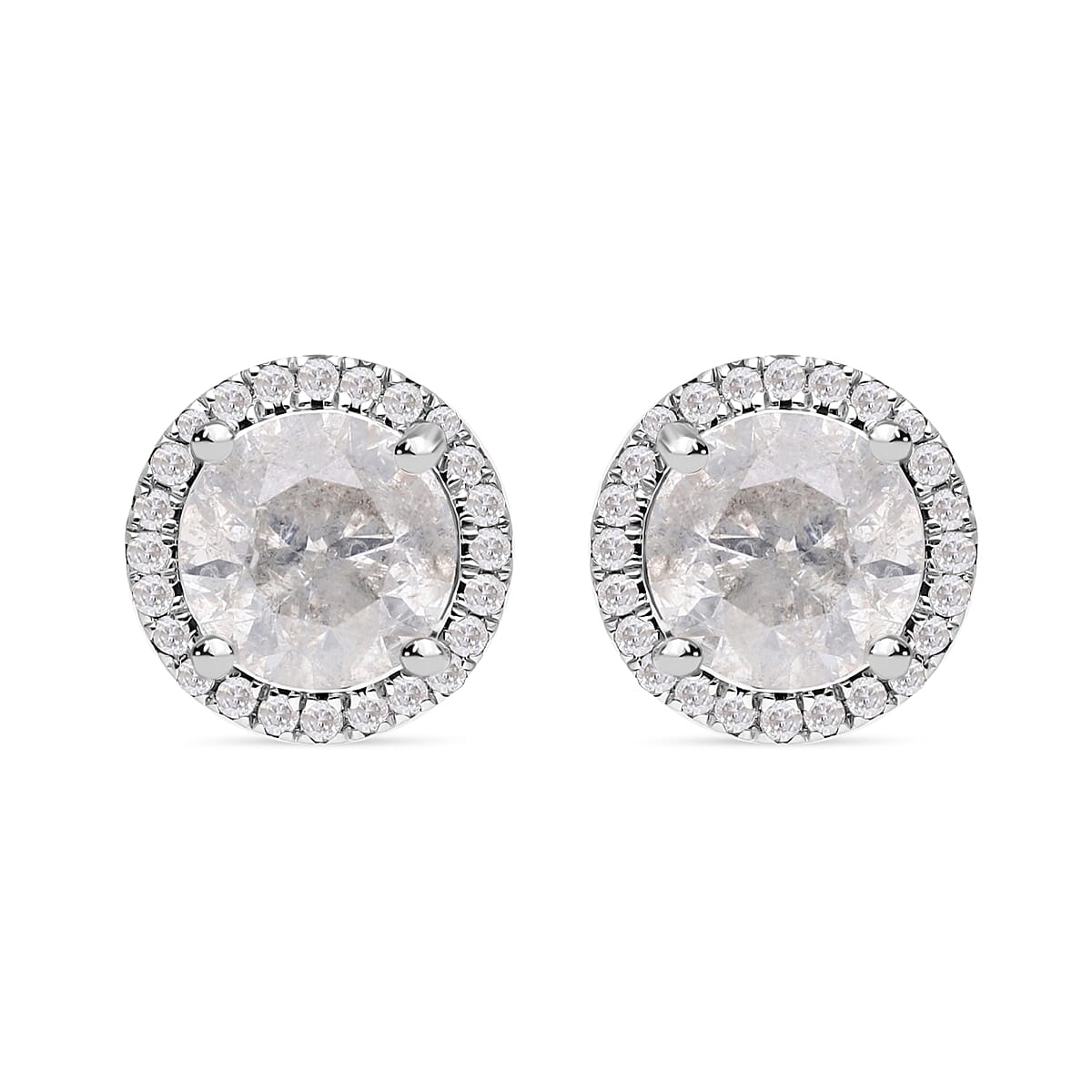 Certified and Appraised SGL 14K White Gold Diamond (I1-I2-G-H) Earrings 3.60 Ct 7553504 0