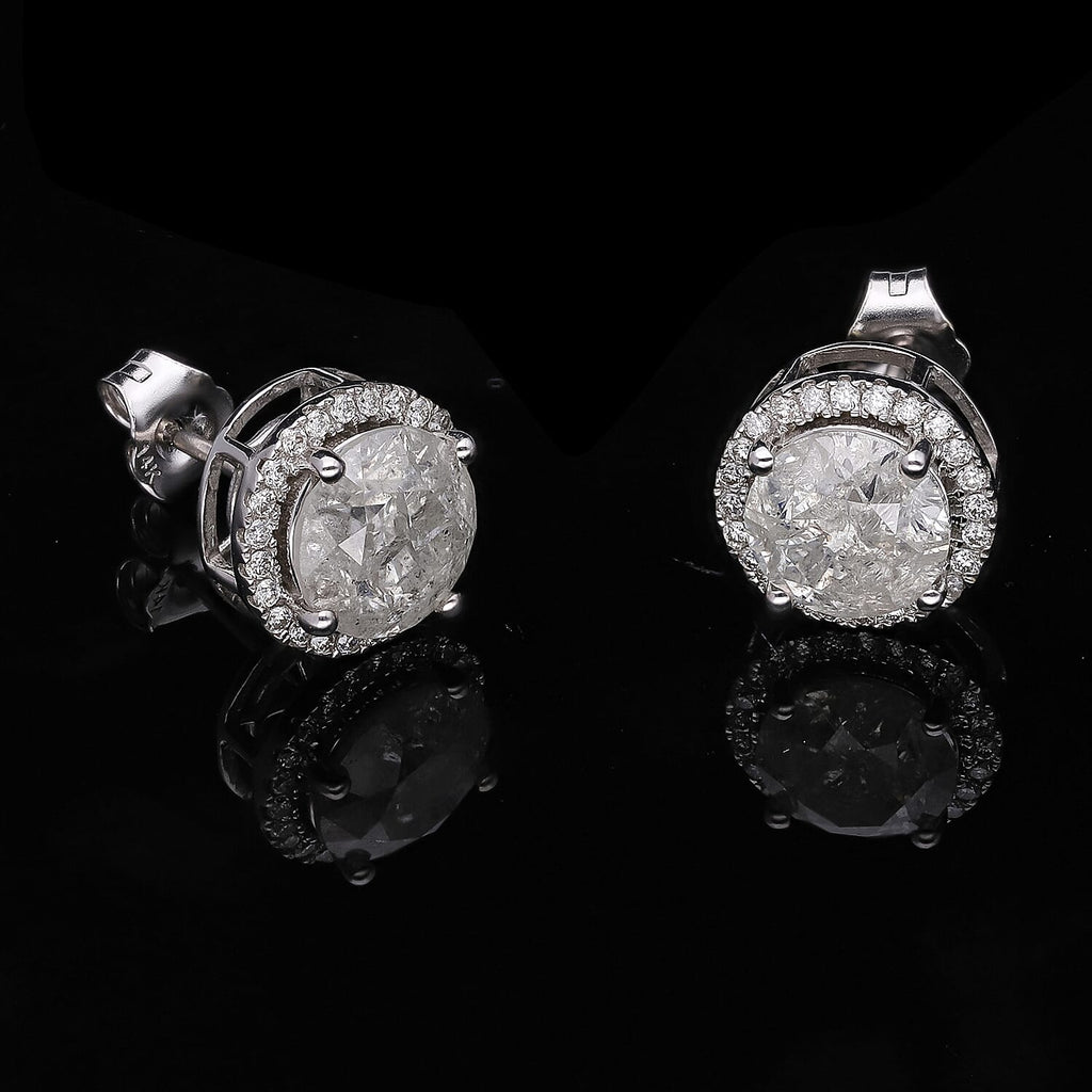 Certified and Appraised SGL 14K White Gold Diamond (I1-I2-G-H) Earrings 3.60 Ct