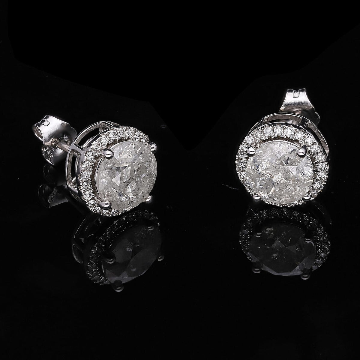 Certified and Appraised SGL 14K White Gold Diamond (I1-I2-G-H) Earrings 3.60 Ct 7553504 2
