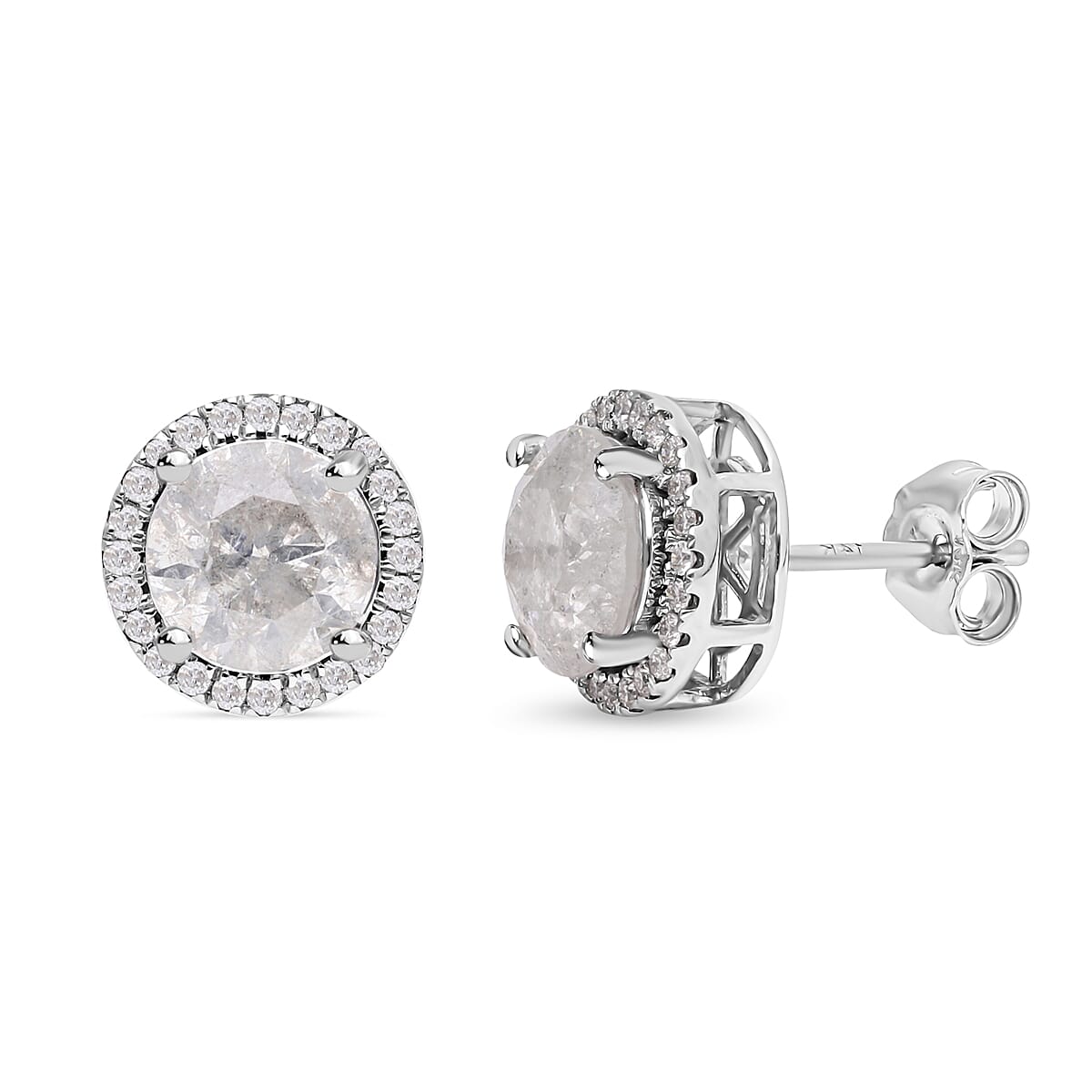 Certified and Appraised SGL 14K White Gold Diamond (I1-I2-G-H) Earrings 3.60 Ct 7553504 4